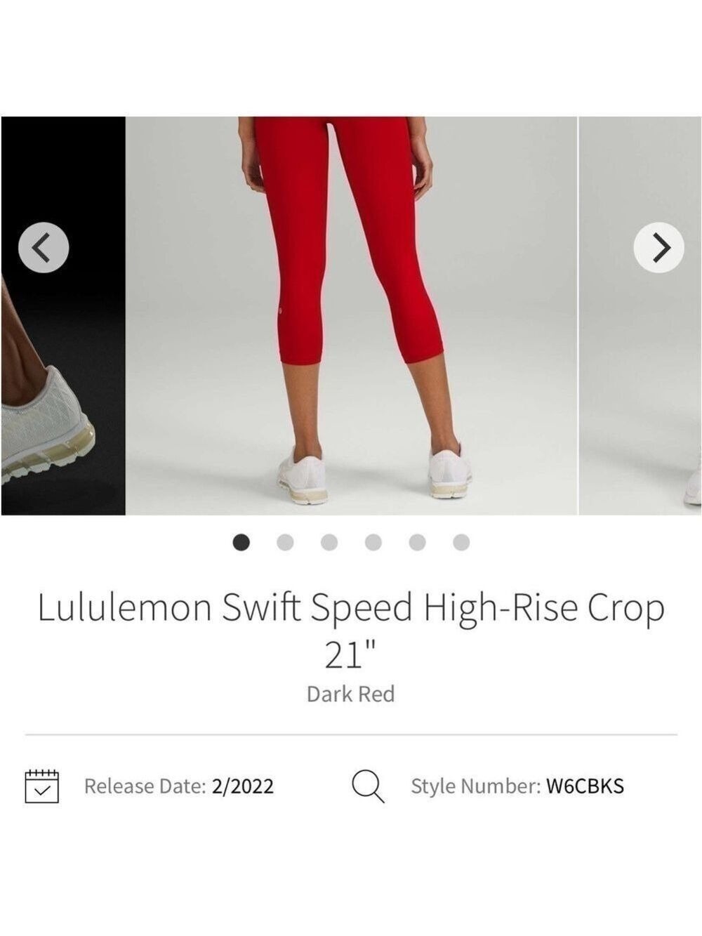 LULULEMON Dark Red Swift Speed High Rise Crop 21” size 0 - Picture 11 of 12